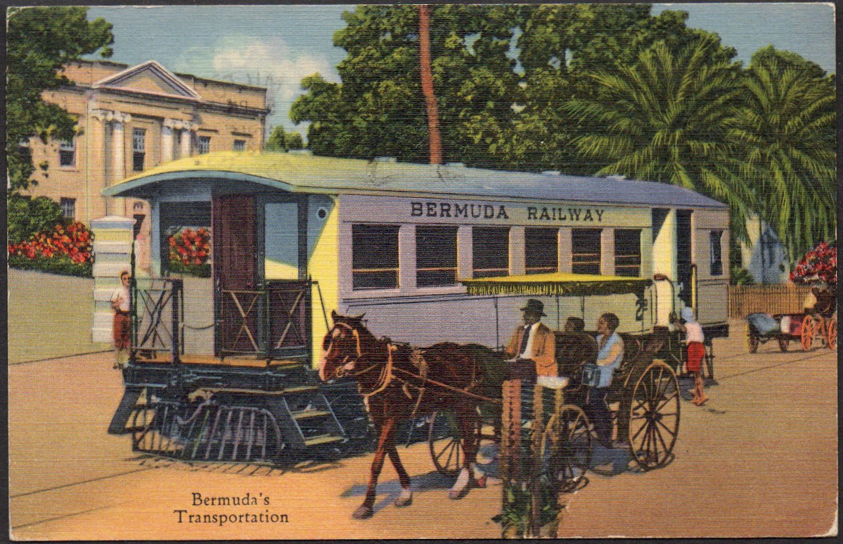 Railway Postcard Bermuda Tramcar